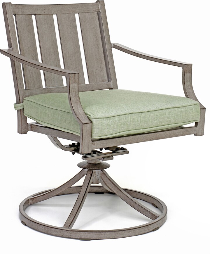 Agio Set of 4 Wayland Outdoor Swivel Chairs with Sunbrella Cushions