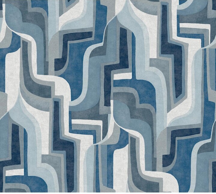 A-Street Prints Tulum Blue Surreal Shapes Wallpaper