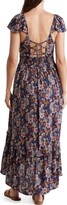 Thumbnail for your product : Angie Floral Flutter Sleeve Maxi Dress