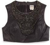 Thumbnail for your product : Haute Hippie Haute Hippie Embellished Leather Pauldron, Black