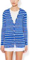 Thumbnail for your product : Three Dots Jersey Stripe V-Neck Cardigan
