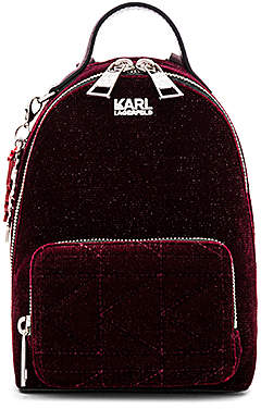 Karl Lagerfeld Paris X KAIA Velvet Mini Backpack