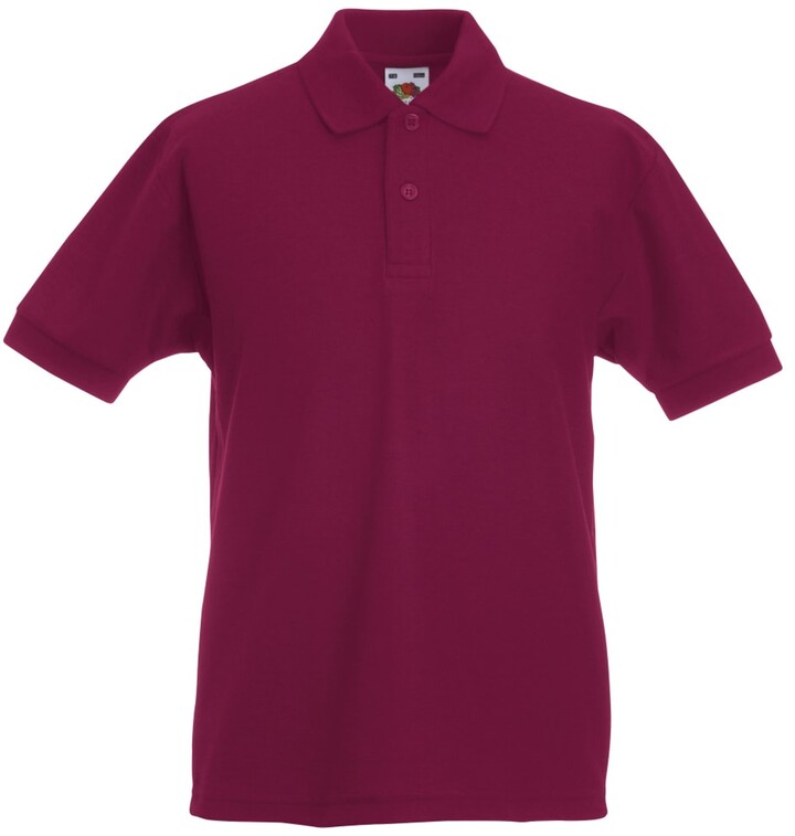 2 Pack Fruit of The Loom Childrens School Wear Uniform Kids Short Sleeve Polo Shirt