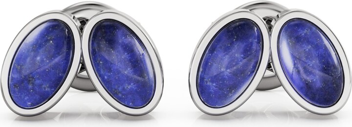 Linda Fiore Blue / Silver You & Me Baby Sterling Silver Earrings With Blue Lapis Lazuli