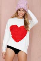 Thumbnail for your product : Nasty Gal Heart On Fuzzy Sweater