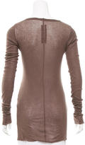 Thumbnail for your product : Rick Owens Raw-Edge Long Sleeve Top