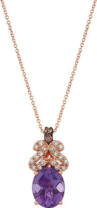 LeVian 14K Strawberry Gold®, Grape Amethyst™, Chocolate Diamonds® & Nude Diamonds™ Pendant Necklace