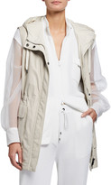 Thumbnail for your product : Brunello Cucinelli Reversible Leather Taffeta Hooded Vest
