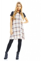 Thumbnail for your product : AX Paris PU  Sleeve Tartan Sleeve Swing  Dress