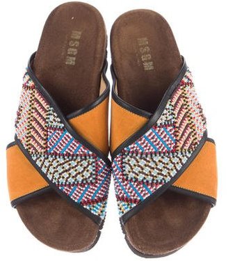 MSGM Beaded Crossover Sandals