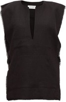 Thumbnail for your product : Matteau Raw-edge Linen Poncho Top - Black