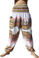 Thumbnail for your product : Raan Pah Muang RaanPahMuang Brand Smock Waist Rayon African Dashiki Art Summer Harem Baggy Pants