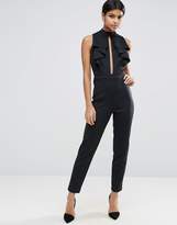 Thumbnail for your product : ASOS Scuba Jumpsuit With Cutout And Ruffles