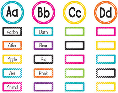 Teacher Created Resources Polka Dots Word Wall Bulletin Board Display Set