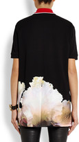 Thumbnail for your product : Givenchy Polo shirt in black cotton-piqué with orchid print