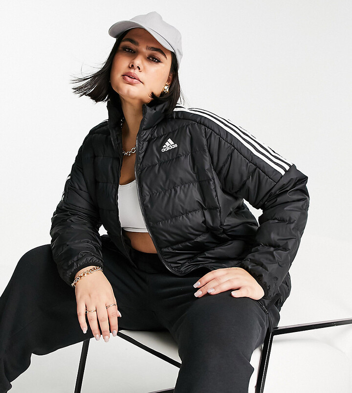 adidas Outdoor Plus down puffer jacket in black - ShopStyle