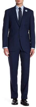 Hart Schaffner Marx Dark Blue Two Button Notch Lapel Wool New York Fit Suit