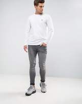 Thumbnail for your product : Lacoste Crew Neck Long Sleeve Basic Logo T-Shirt In White