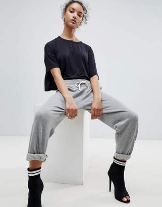 ASOS Design Cropped Oversized T-Shirt With Button Front