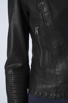 Thumbnail for your product : Topshop Faux leather peplum biker jacket