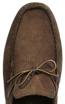 Thumbnail for your product : River Island Mens Brown suede woven driver shoes