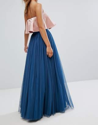 ASOS Petite PETITE Tulle Maxi Skirt with Embellished Waistband