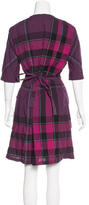 Thumbnail for your product : Burberry Check Print Knee-Length Dress