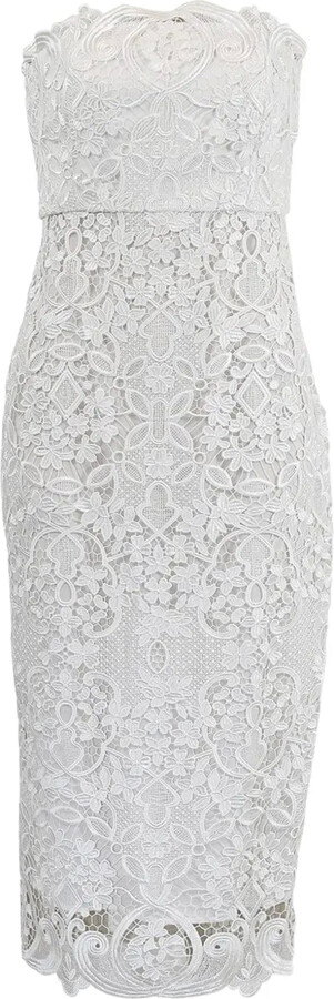 Badgley Mischka Lace Strapless Dress