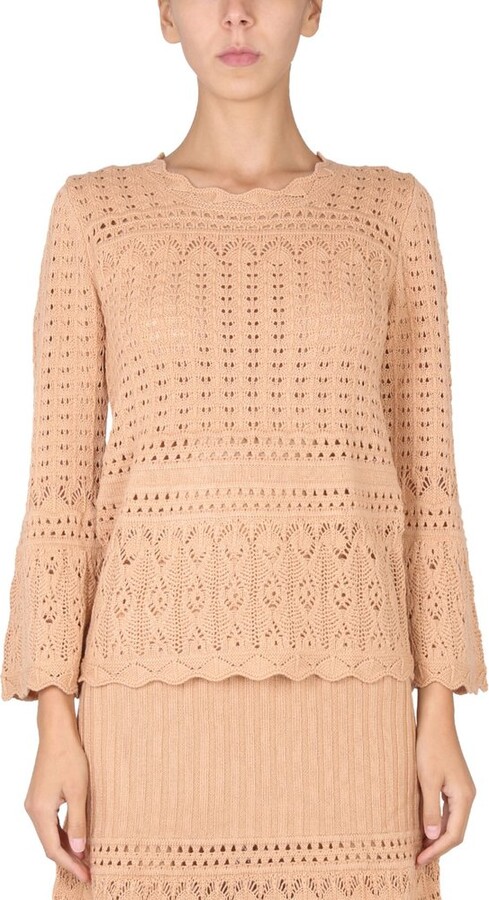 Boutique Moschino Crewneck Crochet-Knit Jumper