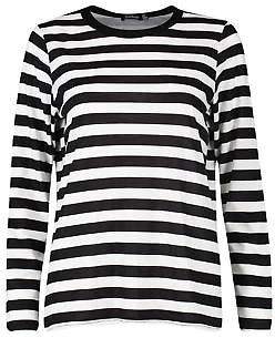 boohoo NEW Womens Long Sleeve Oversized Stripe T-Shirt in Polyester 5% Elastane