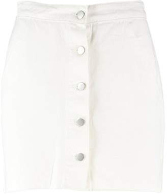 boohoo Button Front Denim Mini Skirt