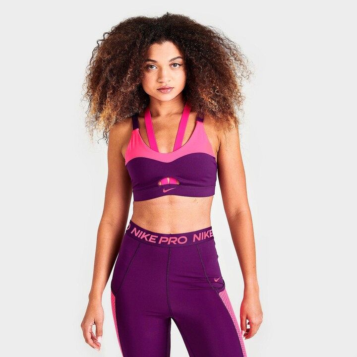 Nike Indy Seamless Ribbed Light-support Non-padded Sports Bra in Pink