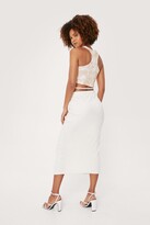 Thumbnail for your product : Nasty Gal Womens Cut Out Slit Bodycon Midi Skirt - White - 4