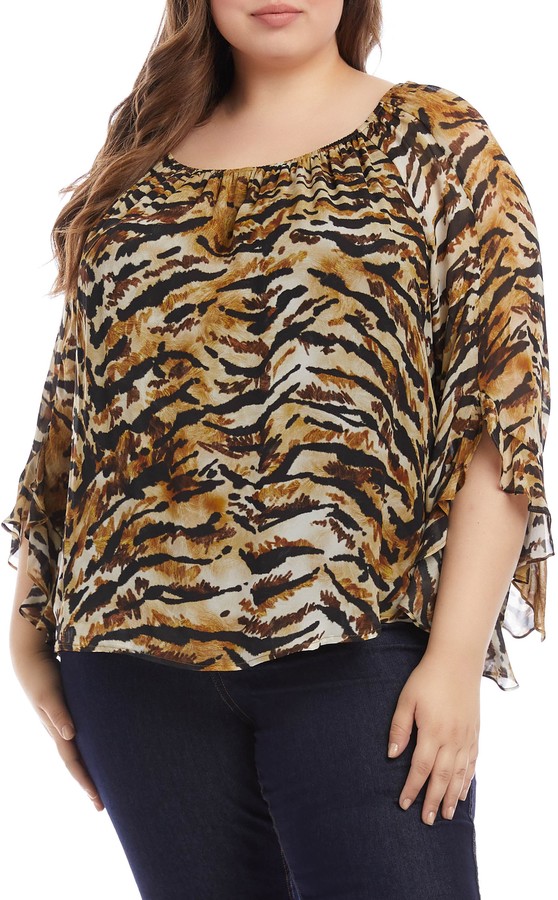 karen kane ruffle sleeve top