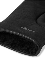 Thumbnail for your product : Bottega Veneta Logo-Embroidered Shearling Gloves