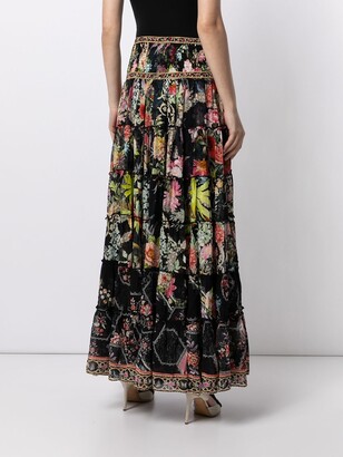 Camilla Floral-Print Silk Maxi Skirt