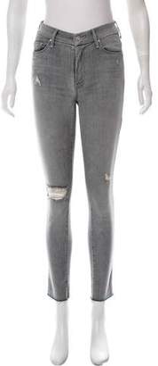 Mother Distressed Mid-Rise Jeans