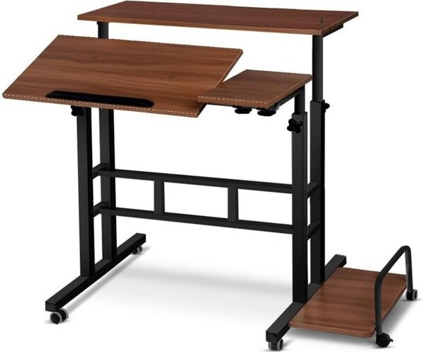 DobleePy AdjustableHeightWoodComputerDeskPortableDeskFoldableforBedroomBedside