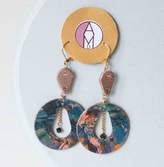 Thumbnail for your product : Amber Marie Designs Earth Orbit Marbled Leather Cutout Hoop Earrings