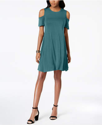Style&Co. Style & Co Petite Flutter-Sleeve Cold-Shoulder Dress