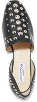 Thumbnail for your product : Jimmy Choo Globe Studded Leather Flats - Black