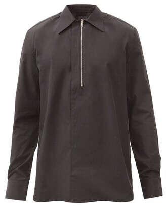 Givenchy Half-zip Cotton-poplin Shirt - Black