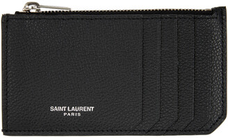 Saint Laurent Black & Silver Fragment Card Holder