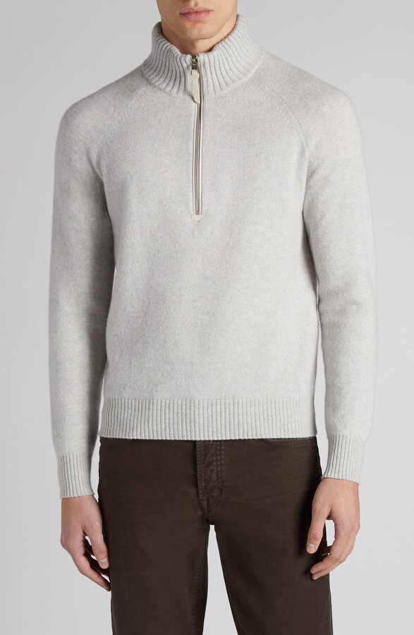 Tom Ford Lambswool & Cashmere Half Zip Sweater