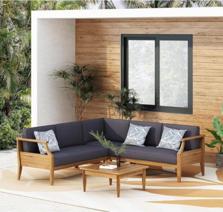 Streamdale Furniture Streamdale Aston 4-piece Sofa Set, Dark Gray