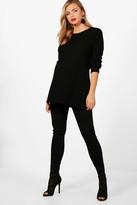 Thumbnail for your product : boohoo Maternity Side Split Moss Stitch Sweater