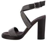 Thumbnail for your product : Brunello Cucinelli Monilli Ankle-Wrap Sandals