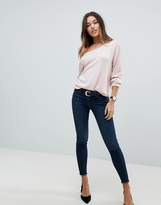 Thumbnail for your product : ASOS Design Lisbon Skinny Mid Rise Jeans In Dark Wash Blue In Ankle Grazer Length