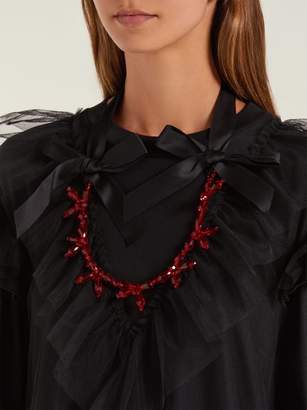Simone Rocha Crystal And Bow Necklace - Womens - Red
