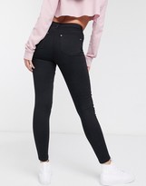 Thumbnail for your product : Miss Selfridge Lizzie high waist skinny jeans in black